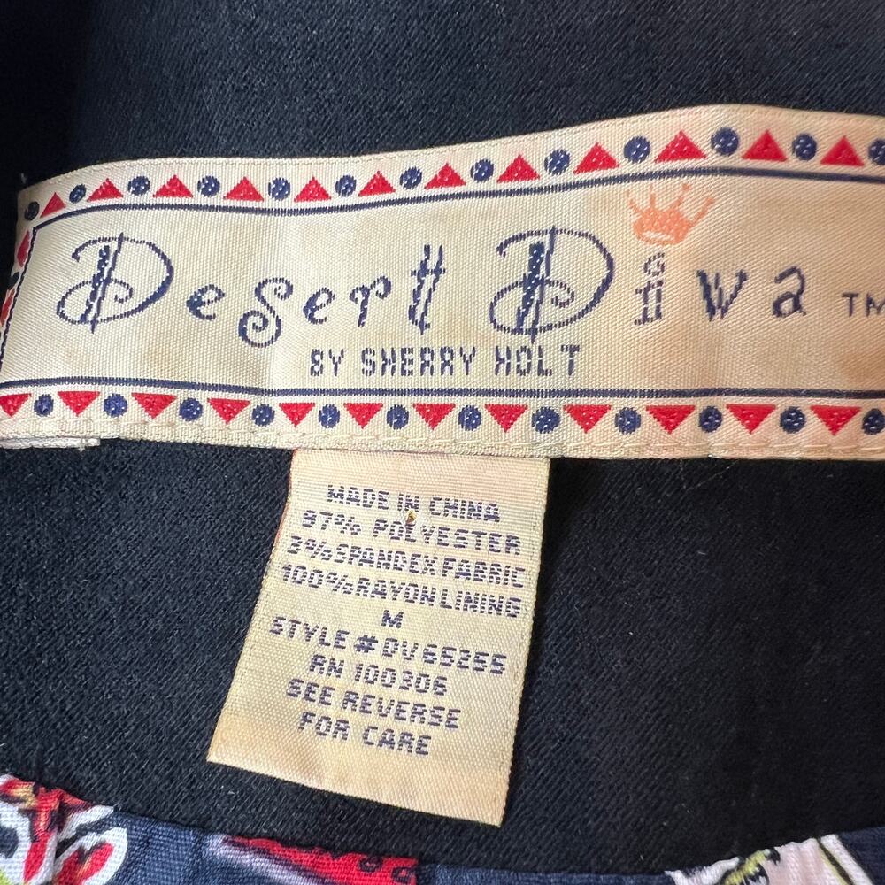 Vtg Desert Diva by Sherry Holt Jacket Womens M Black Faux Suede Western Horse - Picture 7 of 12